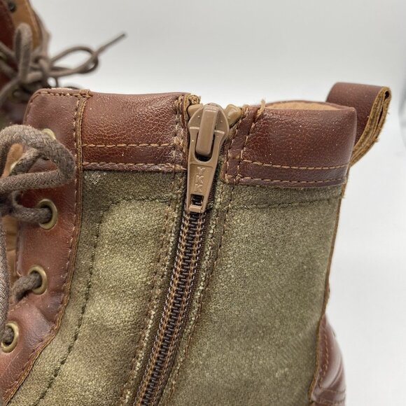 Steve Madden Bunsin Boots Mens 13 Combat Lace Up Faux Leather Canvas Cap Toe main image 7